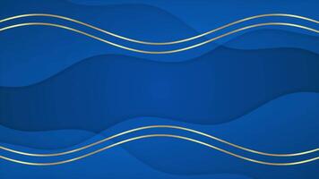 blue and golden abstract geometric motion techology background. Seamless looping background animation video