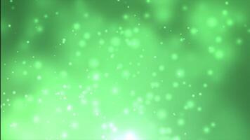 green glowing Particles on green Background. Glitter Particles and Shiny Particles background video