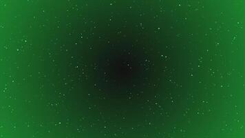 Simple green particles rotating over dark minimal particles background video