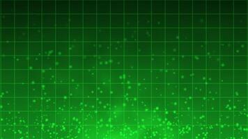 Abstract futuristic technology particles background, green particles and grid background video