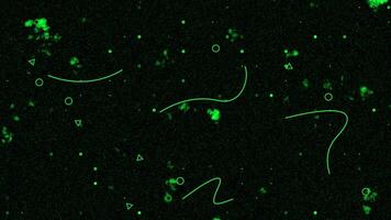 abstrakt mehrere Formen und Körner ziehen um Über schwarz Hintergrund, Jahrgang körnig Lärm Hintergrund video