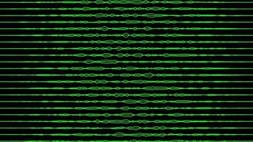 Abstract green color horizontal wiggly lines moving on black background video