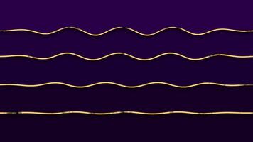 Abstract luxury background with golden lines on black background. Wavy pattern golden lines background video