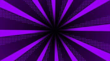 Modern comic style central concentrated rotating lines purple futuristic radial background video