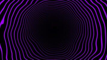 purple color circular rings hi-tech tunnel futuristic pattern on black background video