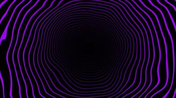 purple color circular rings hi-tech tunnel futuristic pattern on black background video