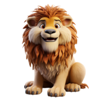 AI generated lion portrait cute 3d design, generative ai png