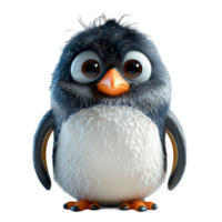 AI generated penguin portrait cute 3d design, generative ai png