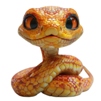 AI generated 3d snake cartoon character, generative ai png