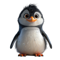 AI generated penguin portrait cute 3d design, generative ai png