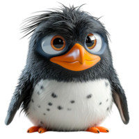 AI generated penguin portrait cute 3d design, generative ai png