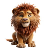 AI generated lion portrait cute 3d design, generative ai png