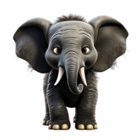 AI generated 3d adorable cute baby elephant isolated on transparent background, generative ai png