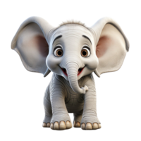 ai generado 3d adorable linda bebé elefante aislado en transparente fondo, generativo ai png