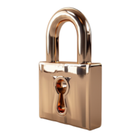 AI generated padlock 3d icon illustration, generative ai png