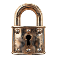 AI generated padlock 3d icon illustration, generative ai png