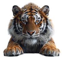 AI generated 3d illustration of tiger animal portrait, generative ai png