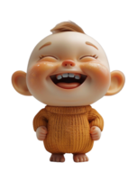 AI generated 3d illustration of adorable cute baby characters, generative ai png