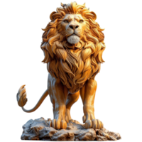 AI generated 3d illustration of lion animal portrait, generative ai png