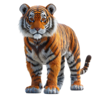 AI generated 3d illustration of tiger animal portrait, generative ai png