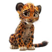 ai generato leopardo ritratto 3d illustrazione, generativo ai png