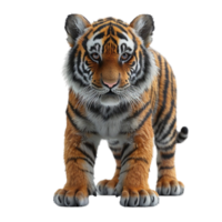 AI generated 3d illustration of tiger animal portrait, generative ai png