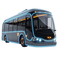 AI generated 3d illustration of bus car, generative ai png
