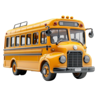 AI generated 3d illustration of bus car, generative ai png