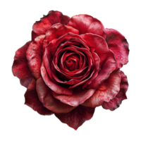 ai generado rojo Rosa flor aislado en transparente antecedentes png