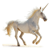 ai generiert schön Weiß Einhorn isoliert auf transparent Hintergrund png