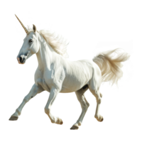 ai generiert schön Weiß Einhorn isoliert auf transparent Hintergrund png