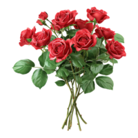 AI generated Red rose bouquet isolated on transparent background png