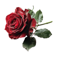 ai generado rojo Rosa flor aislado en transparente antecedentes png