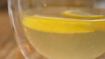 closeup of lemon tea in a cup video