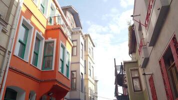 turkey istanbul 23 july 2023. Colourful houses in Balat, Istanbul video