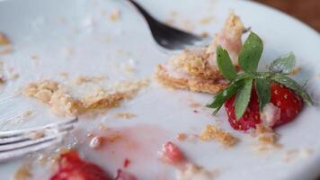 An empty dirty plate with a fork. video