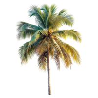 AI generated Coconut palm tree isolated on transparent background png