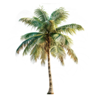 AI generated Coconut palm tree isolated on transparent background png