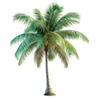 AI generated Coconut palm tree isolated on transparent background png