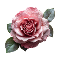 ai gerado lindo Rosa rosa flor isolado em transparente fundo png