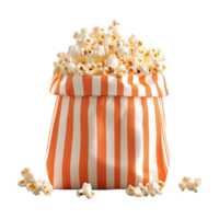 ai généré pop corn dans rayé boîte isolé sur transparent Contexte png