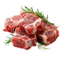 AI generated Raw lamb chop isolated on transparent background png