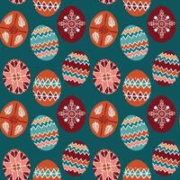 Seamless pattern of traditional  painted Easter eggs vector