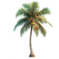 AI generated Coconut palm tree isolated on transparent background png