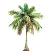 ai gegenereerd kokosnoot palm boom geïsoleerd Aan transparant achtergrond png