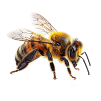 AI generated Honeybee isolated on transparent background png