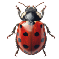 ai généré coccinelle isolé sur transparent Contexte png