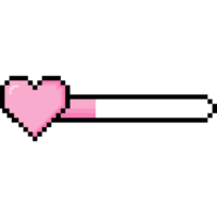 Pink heart pixel life bar game blood bar illustration business countdown download tool icon symbol png