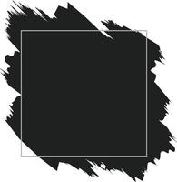 Grunge backgrounds set. Brush black paint ink stroke over square frame. vector