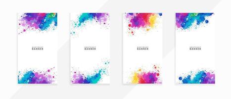 AI generated Abstract colorful watercolor vector banner set isolated scarlet spot textures